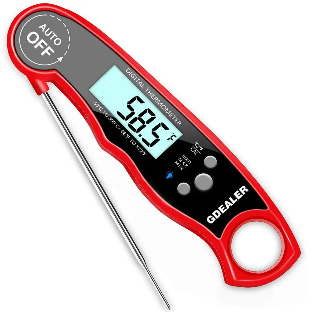 red digital meat thermometer