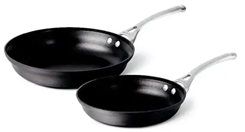 two black nonstick pans