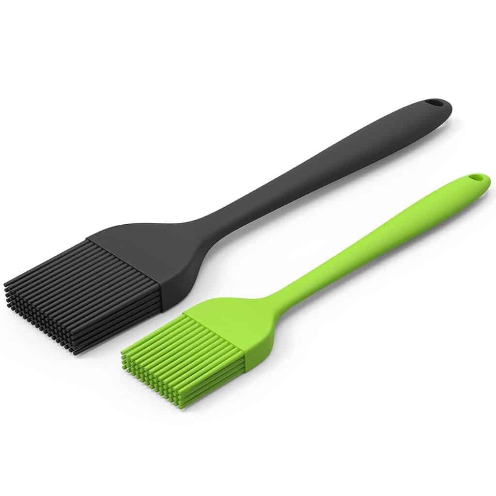gray and green silicone pastry brushes