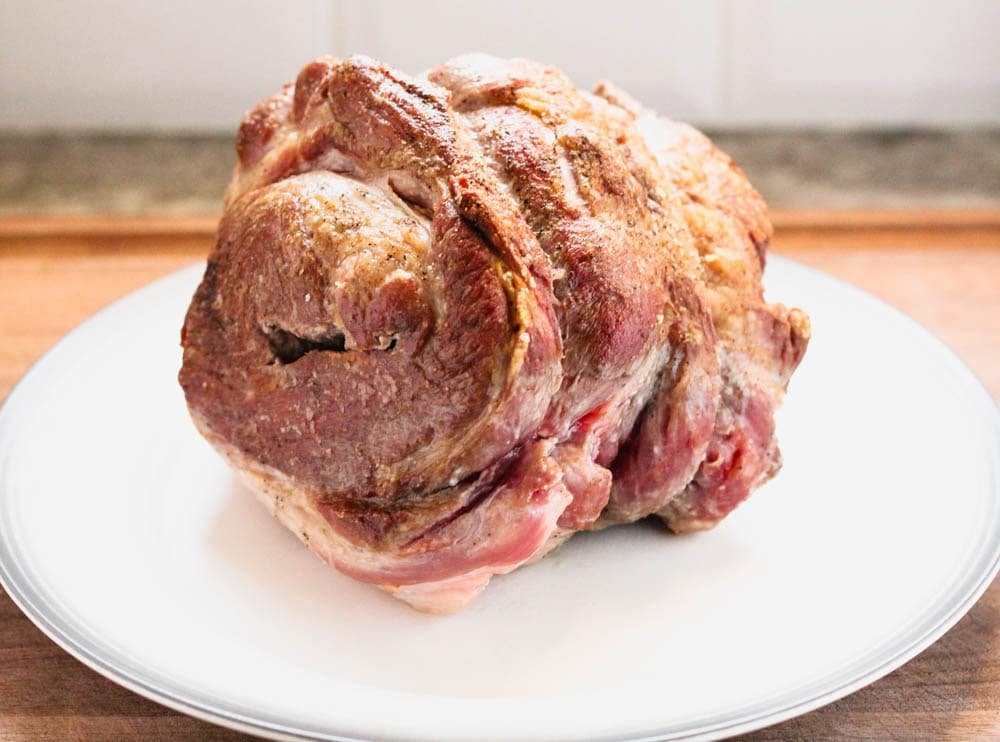 seared pork shoulder on a plate