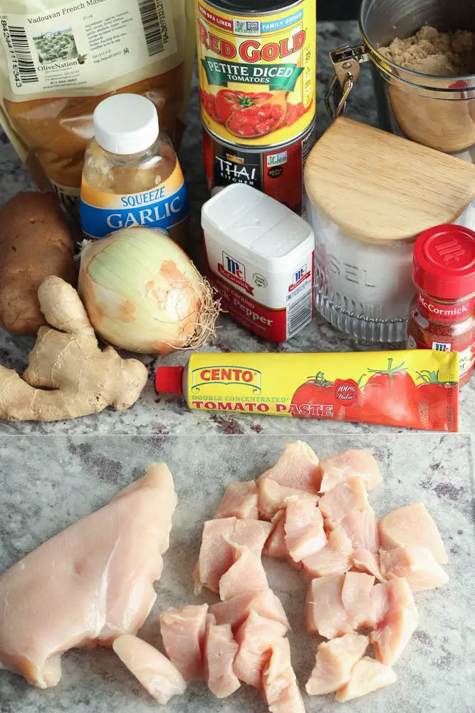 ingredients for easy chicken curry