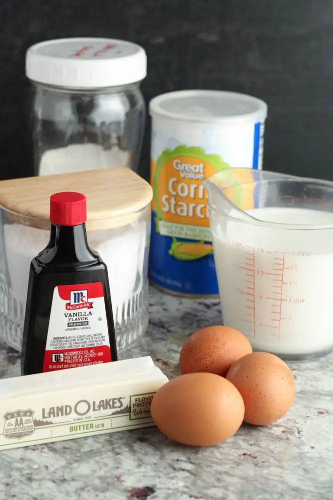 ingredients for vanilla custard