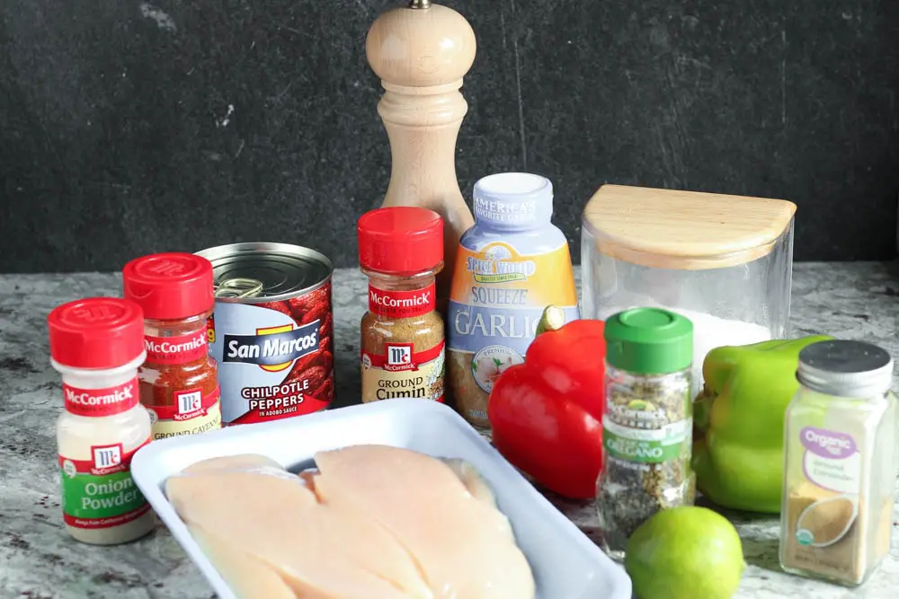 Ingredients for sheet pan fajitas