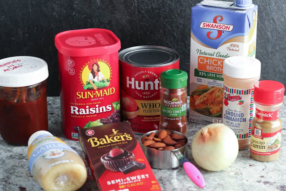 ingredients for crock pot mole pulled pork tacos