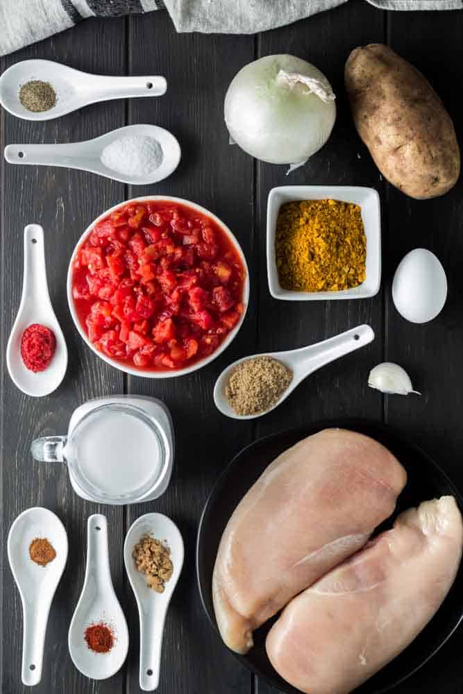 ingredients for chicken curry pot pie