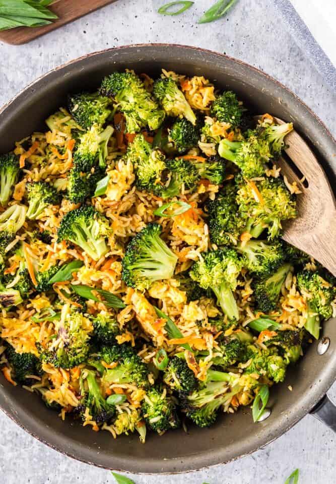 Vegetarian Fried Rice with Roasted Broccoli