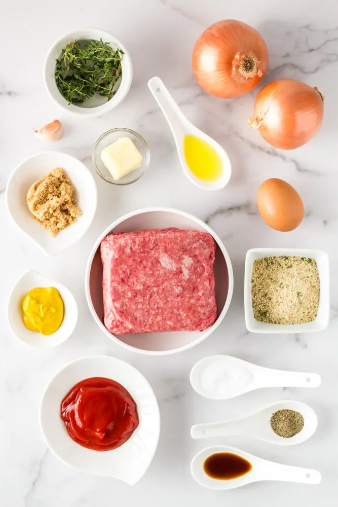 ingredients for onion burger mini meatloaf