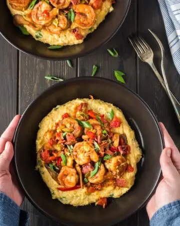 New Orleans BBQ Shrimp and Cheesy Grits