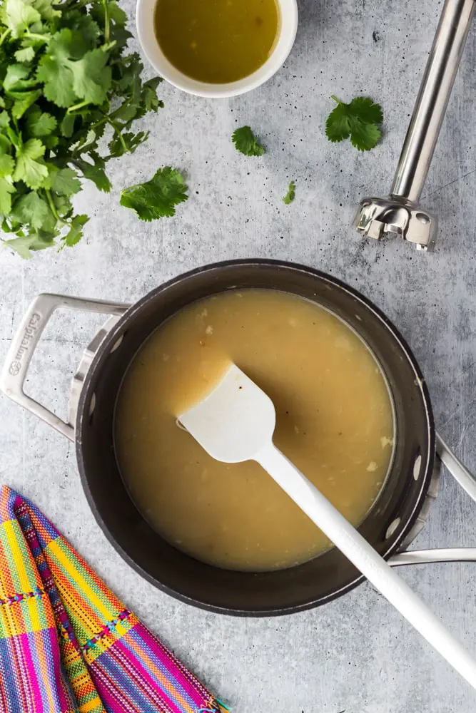 Green chicken enchilada sauce process shot 3