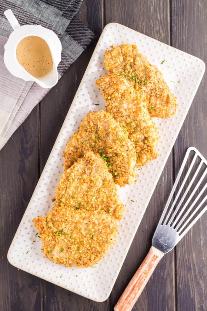 Platter of French Onion Pork Chops.