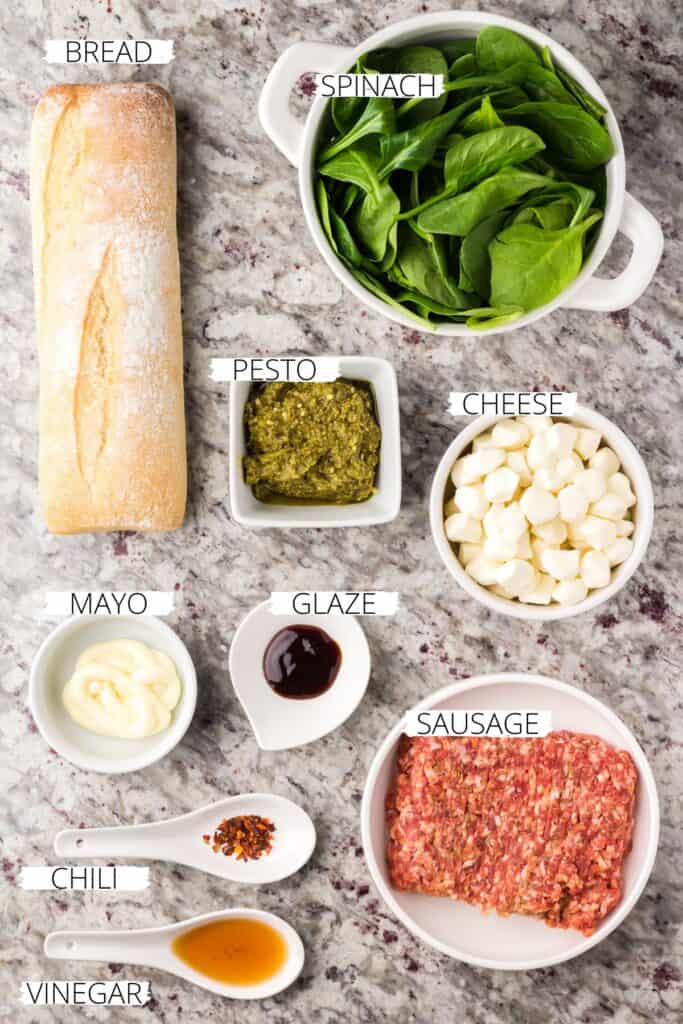 Ingredients for Air Fryer French Bread Pizza