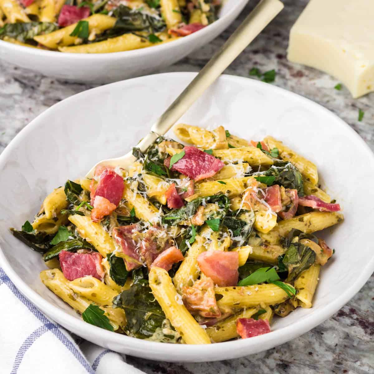 Bacon Pesto Pasta - Cooking and Cussing