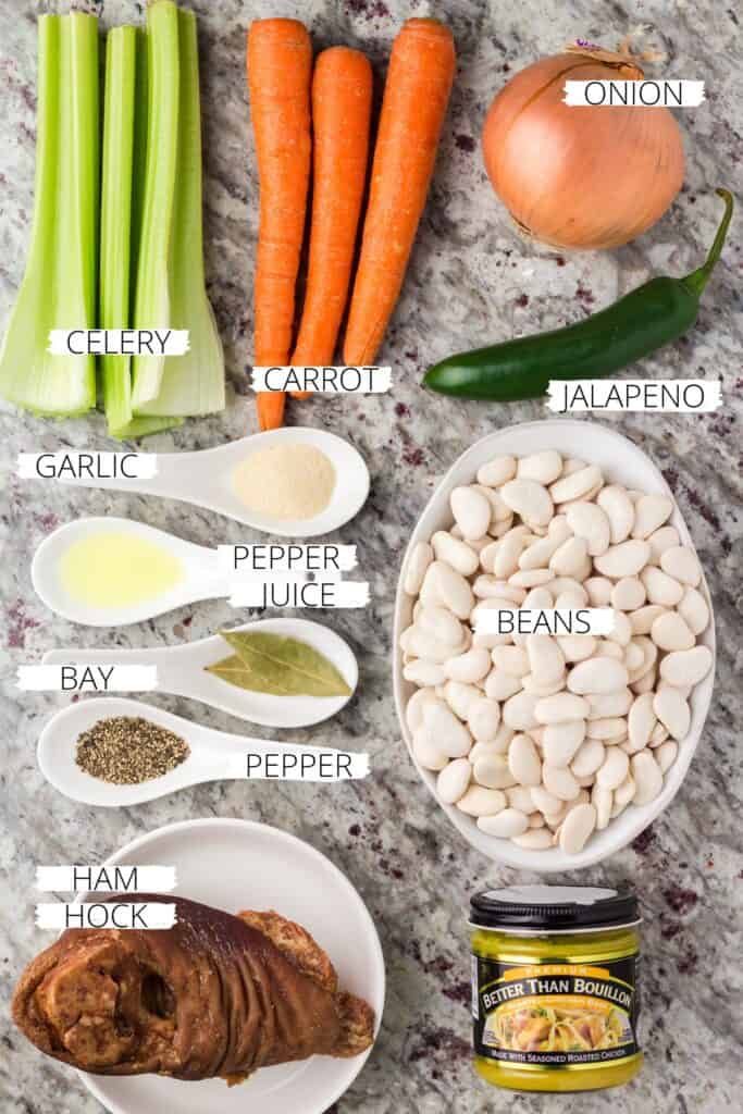 Ingredients for butter beans.