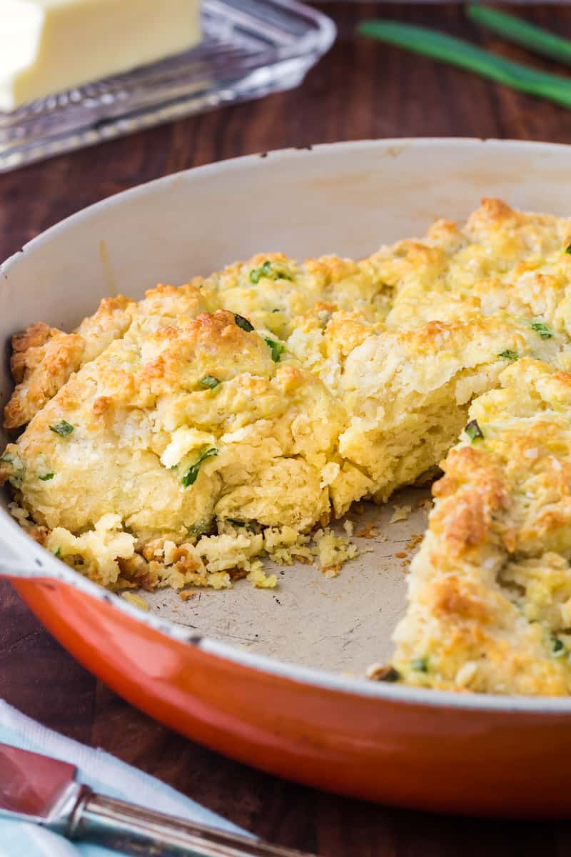 Sour Cream and Onion Skillet Biscuit - Cooking and Cussing